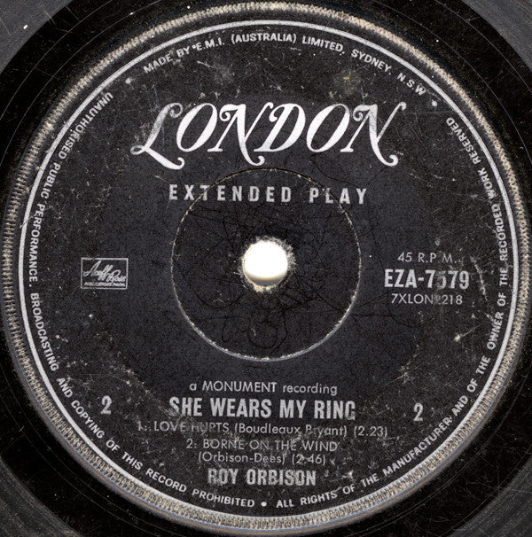 Roy Orbison : She Wears My Ring (7", EP, Mono)