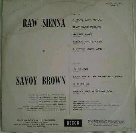 Savoy Brown : Raw Sienna (LP, Album)