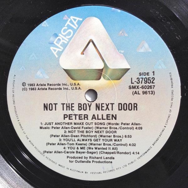 Peter Allen : Not The Boy Next Door (LP, Album)