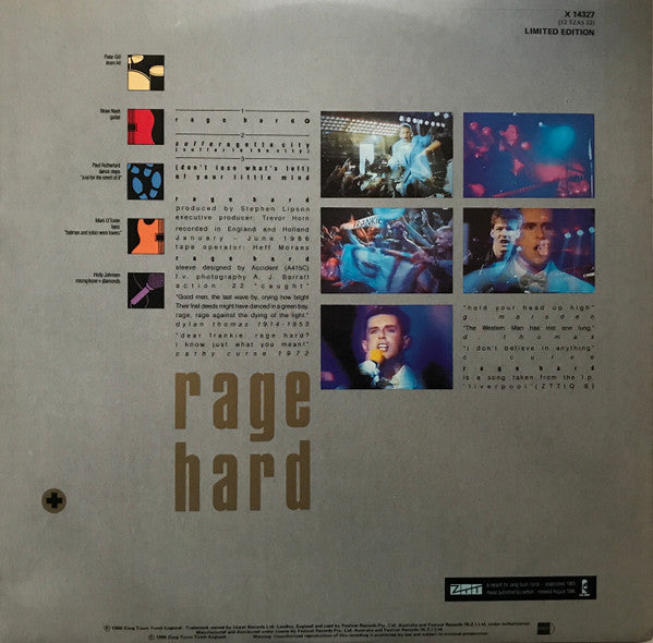 Frankie Goes To Hollywood : Rage Hard (12", Single, Ltd)
