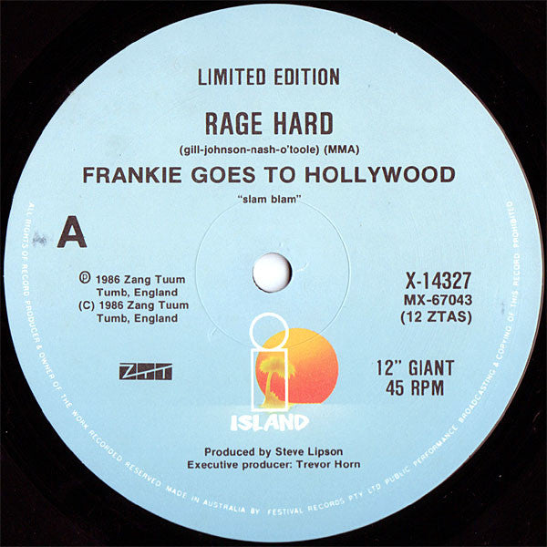 Frankie Goes To Hollywood : Rage Hard (12", Single, Ltd)