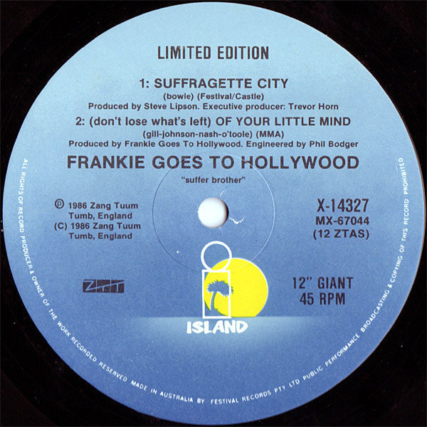Frankie Goes To Hollywood : Rage Hard (12", Single, Ltd)