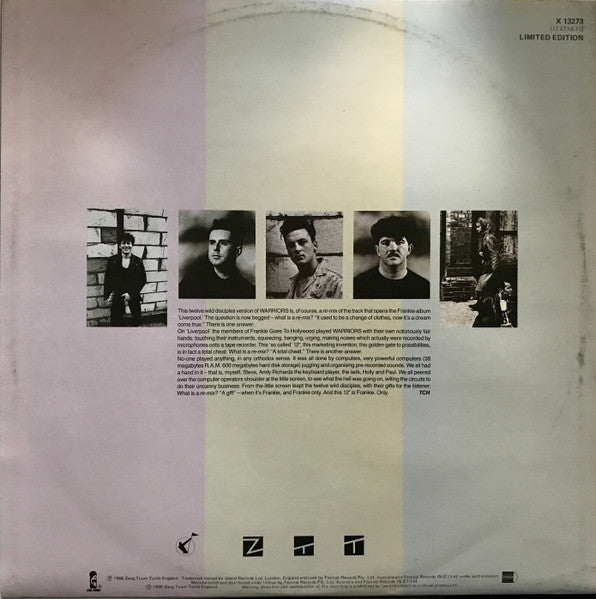 Frankie Goes To Hollywood : Warriors (Twelve Wild Disciples Mix) (12", Single, Ltd)