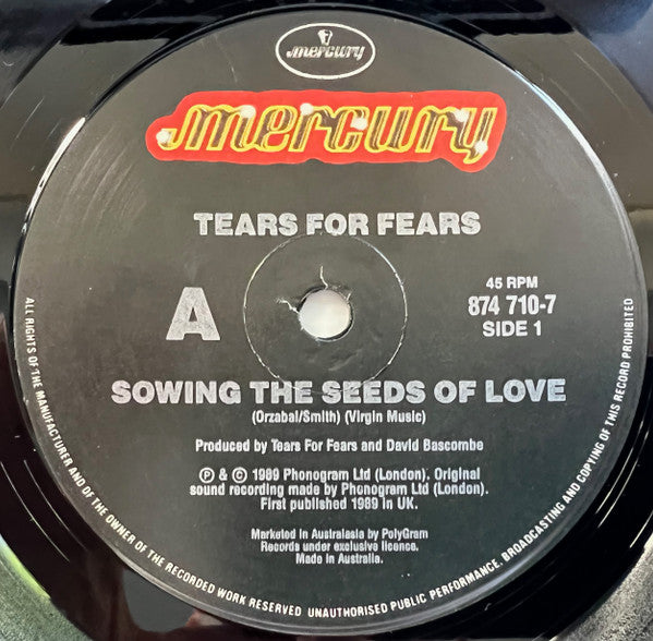 Tears For Fears : Sowing The Seeds Of Love (7", Single)