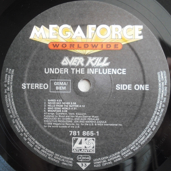 Overkill : Under The Influence (LP, Album)
