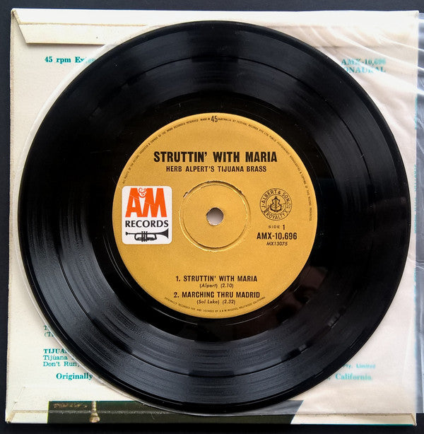 Herb Alpert & The Tijuana Brass : Struttin' With Maria (7", EP, RE)