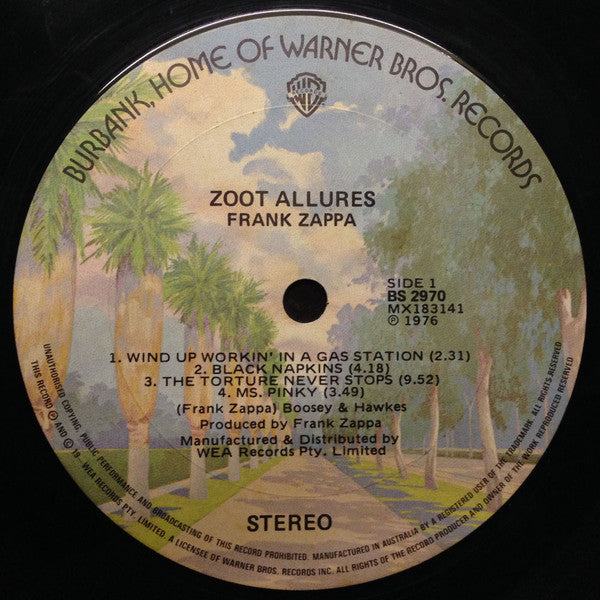 Frank Zappa : Zoot Allures (LP, Album)