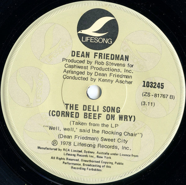 Dean Friedman : Lucky Stars (7", Single)