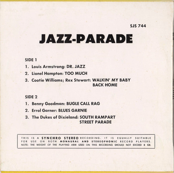 Various : Jazz Parade No. 2 (7", EP)