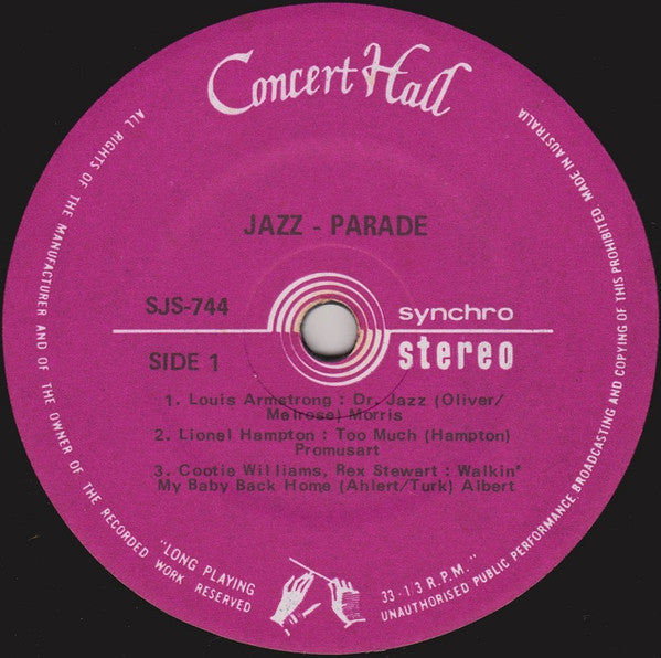 Various : Jazz Parade No. 2 (7", EP)