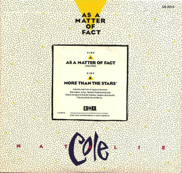 Natalie Cole : As A Matter Of Fact (7", Single)