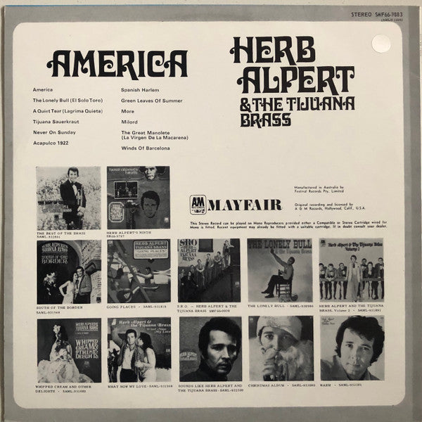 Herb Alpert & The Tijuana Brass : America (LP, Comp)