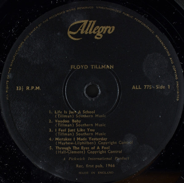 Floyd Tillman : Floyd Tillman (LP, Album)