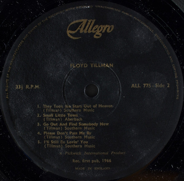 Floyd Tillman : Floyd Tillman (LP, Album)