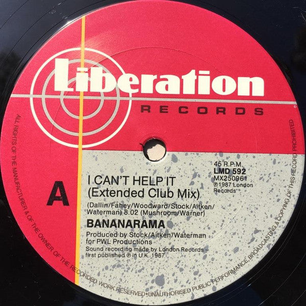 Bananarama : I Can't Help It (12", Single)