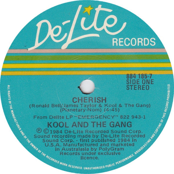 Kool & The Gang : Cherish (7", Single)