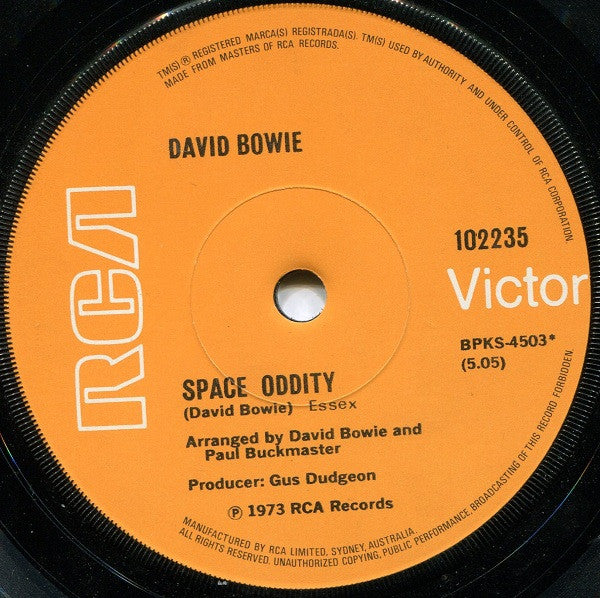 David Bowie : Space Oddity  (7", Single, RE, RP, Rev)