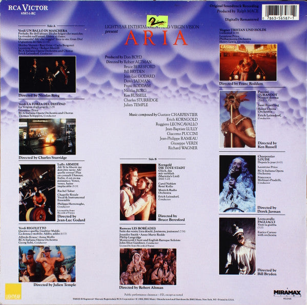 Various : Aria - Original Soundtrack Recording (LP, Album, Comp)