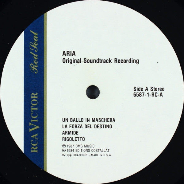 Various : Aria - Original Soundtrack Recording (LP, Album, Comp)