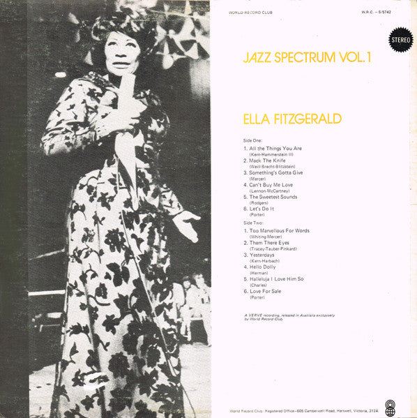 Ella Fitzgerald : Jazz Spectrum Vol. 1 (LP, Comp, Club)