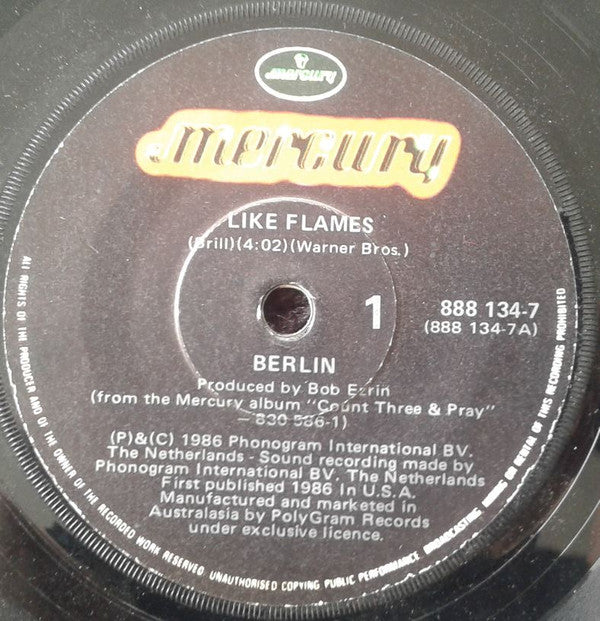 Berlin : Like Flames (7&quot;, Single)