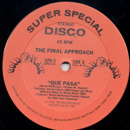 The Final Approach : We Like To Boogie (12", PRC)