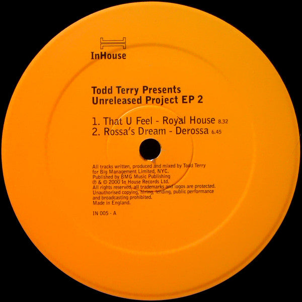 Todd Terry : Unreleased Project EP 2 (12&quot;, EP)