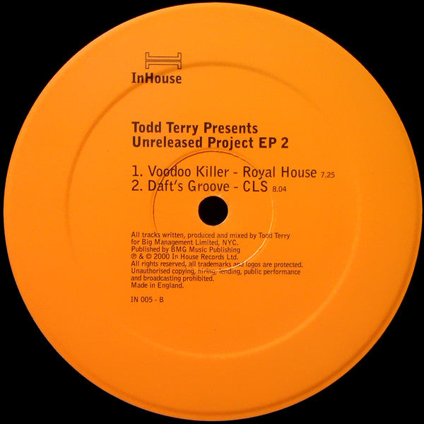 Todd Terry : Unreleased Project EP 2 (12", EP)