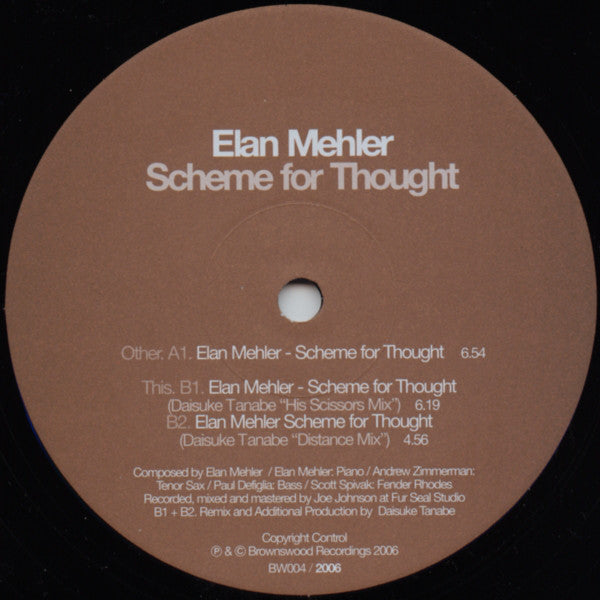 Elan Mehler : Scheme For Thought (12&quot;)