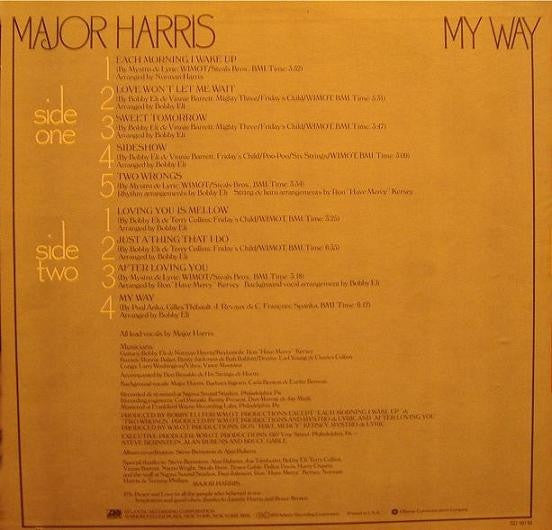 Major Harris : My Way (LP, Album, RE, MO)
