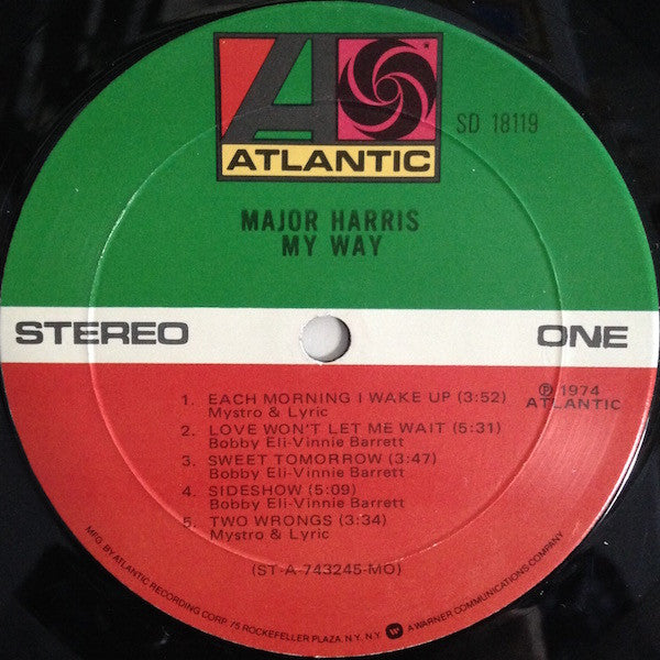 Major Harris : My Way (LP, Album, RE, MO)