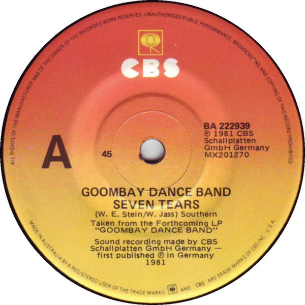 Goombay Dance Band : Seven Tears (7&quot;, Single)