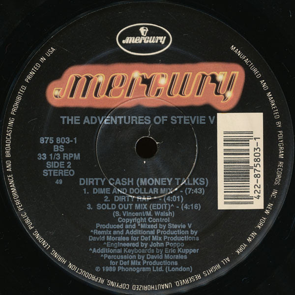 Adventures Of Stevie V* : Dirty Cash (12", Single, 49)