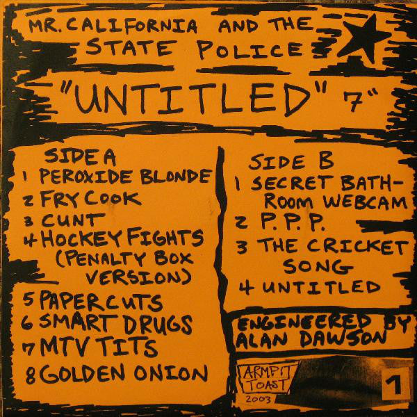 Mr. California And The State Police : Untitled (7")