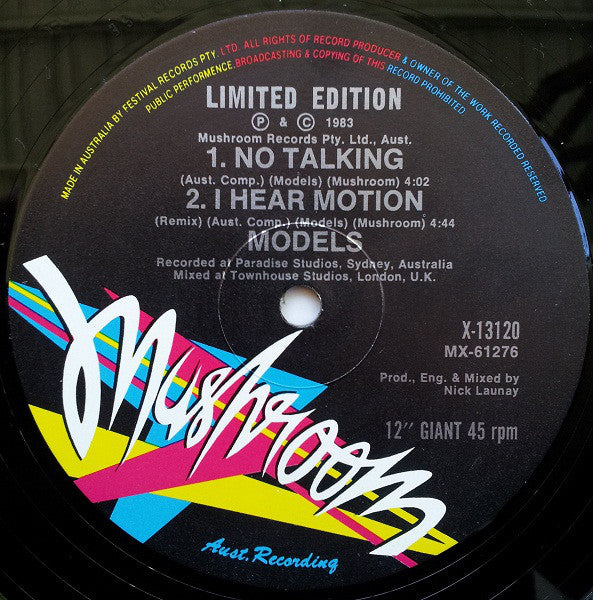 Models (2) : I Hear Motion (12", Single, Ltd)