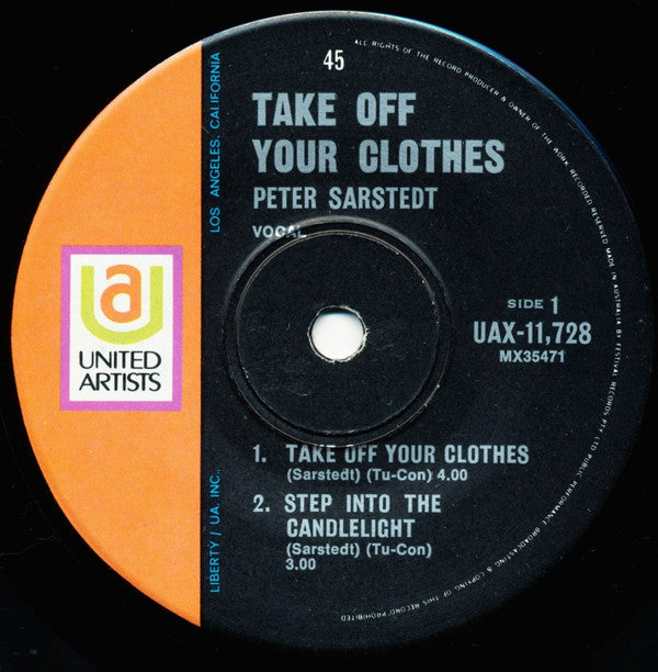 Peter Sarstedt : Take Off Your Clothes (7", EP)