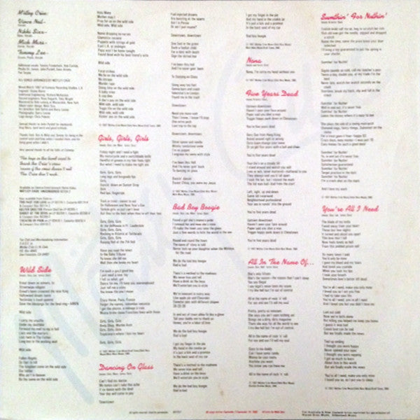 Mötley Crüe : Girls, Girls, Girls (LP, Album)