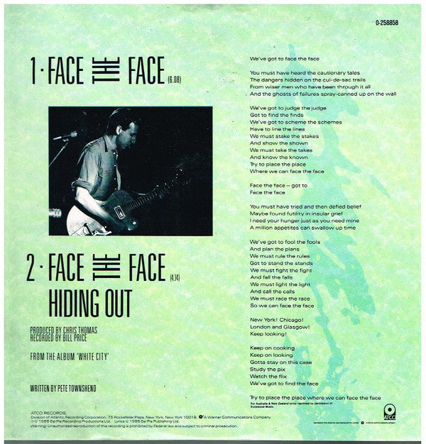 Pete Townshend : Face The Face (12")