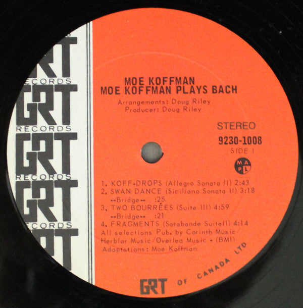 Moe Koffman : Moe Koffman Plays Bach (LP, Album)