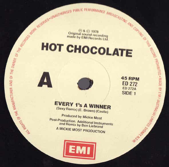 Hot Chocolate : Every 1's A Winner (Extended Groove Mix) (12")