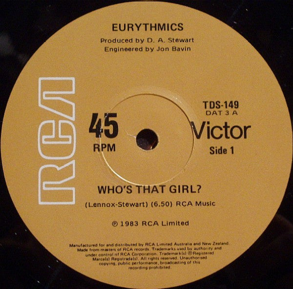 Eurythmics : Who's That Girl? (12", Single)