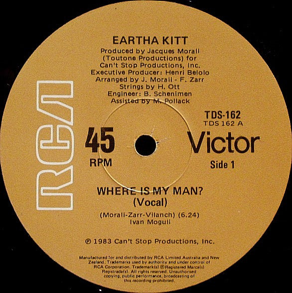 Eartha Kitt : Where Is My Man (12&quot;)