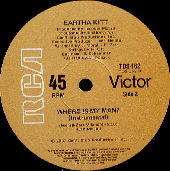 Eartha Kitt : Where Is My Man (12")