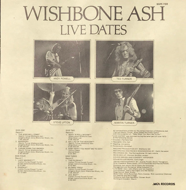 Wishbone Ash : Live Dates (2xLP, Album, Glo)