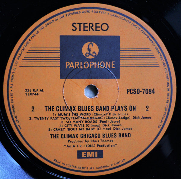 Climax Blues Band : Plays On (LP, Album)