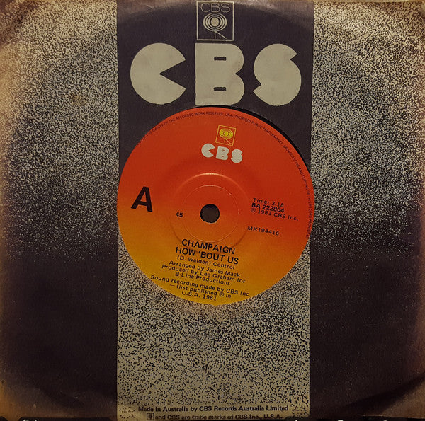 Champaign : How 'Bout Us (7", Single)