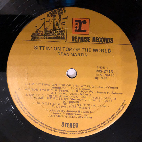 Dean Martin : Sittin' On Top Of The World (LP, Album)