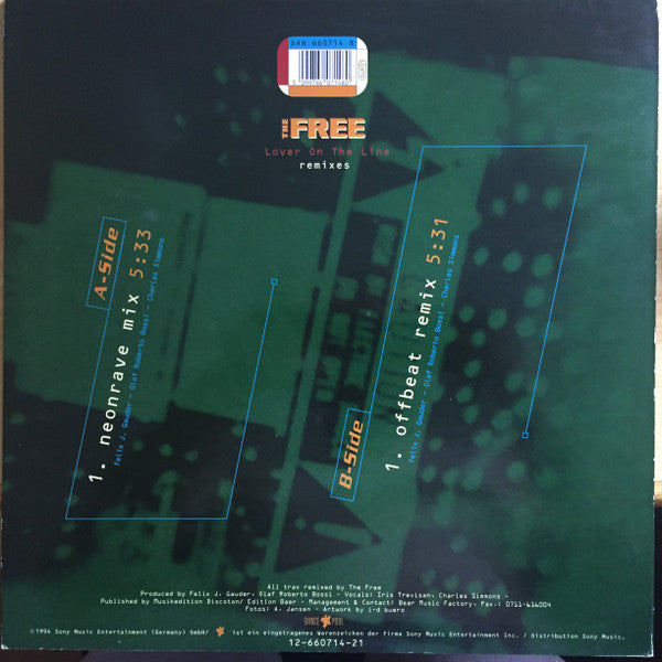 The Free : Lover On The Line (Remixes) (12", Maxi)