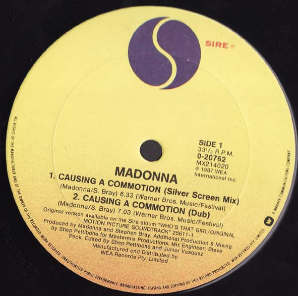 Madonna : Causing A Commotion (12")