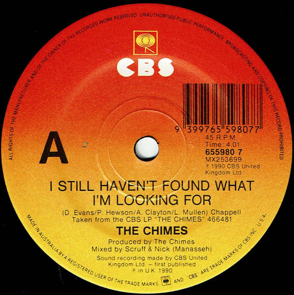 The Chimes : I Still Haven't Found What I'm Looking For (7", Single)